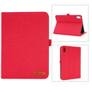 Cloth Teature Horizontal Flip PU Leather Tablet Case with Holder & Card Slots For iPad mini 6 2021(Red)