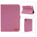 Cloth Teature Horizontal Flip PU Leather Tablet Case with Holder & Card Slots For iPad mini 6 2021(Rose Red)