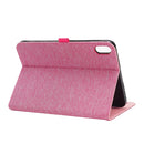 Cloth Teature Horizontal Flip PU Leather Tablet Case with Holder & Card Slots For iPad mini 6 2021(Rose Red)