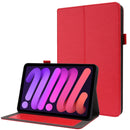 Business Horizontal Flip PU Leather Tablet Case with Two-Folding Holder & Card Slots & Pen Slot For iPad mini 6(Red)