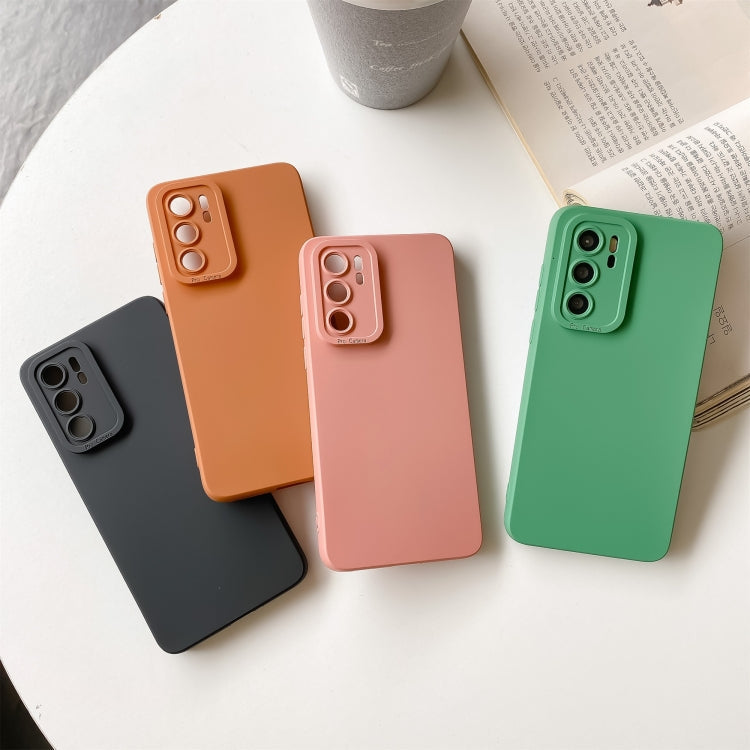 For Huawei P40 Straight Side Liquid Silicone Phone Case(Purple)