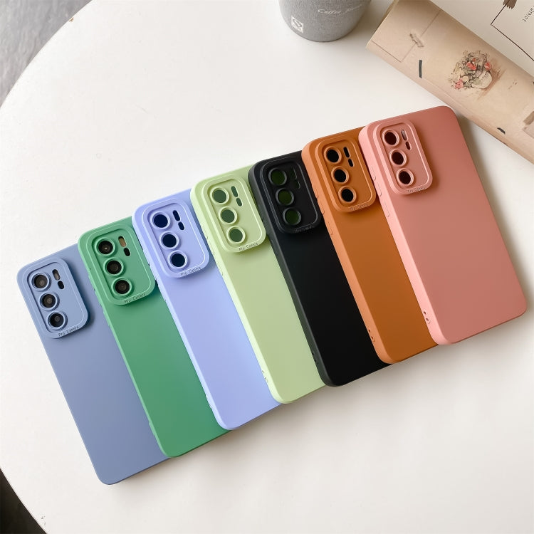 For Huawei P40 Straight Side Liquid Silicone Phone Case(Purple)