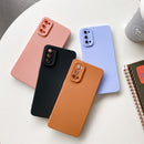 For vivo X70 Pro Straight-Edge Solid Color Liquid Silicone Shockproof Full Coverage Protective Case(Blue)