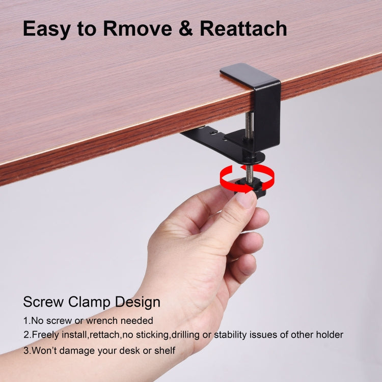 360 Degree Rotating Metal Headphone Hook Universal Headphone Holder Adjustable Clamp Video Gaming Headphone Hook