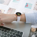 Monochrome Silicone Watch Band For Samsung Galaxy Watch Active 20mm(Creamy Whiteei)