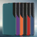 For Xiaomi Mi 11T / 11T Pro Side Display Shockproof Horizontal Flip Leather Case with Holder(Red)