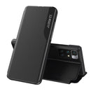 For Xiaomi Redmi 10 Side Display Shockproof Horizontal Flip Leather Case with Holder(Black)