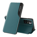 For Xiaomi Redmi 10 Side Display Shockproof Horizontal Flip Leather Case with Holder(Green)