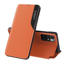 For Xiaomi Redmi 10 Side Display Shockproof Horizontal Flip Leather Case with Holder(Orange)
