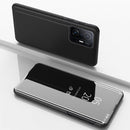 For Xiaomi Mi 11T / 11T Pro Plated Mirror Horizontal Flip Leather Case with Holder(Black)