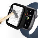 ENKAY Hat-Prince 2 in 1 PC Frame + 9H Tempered Glass Protector Full Coverage Case for Apple Watch Series 7 45mm(Black)