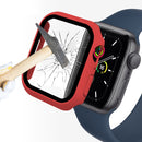 ENKAY Hat-Prince 2 in 1 PC Frame + 9H Tempered Glass Protector Full Coverage Case for Apple Watch Series 7 45mm(Red)