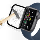 ENKAY Hat-Prince 2 in 1 PC Frame + 9H Tempered Glass Protector Full Coverage Case for Apple Watch Series 7 45mm(Transparent)