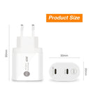 002 40W Dual Port PD USB-C / Type-C Fast Charger for iPhone / iPad Series, EU Plug(White)