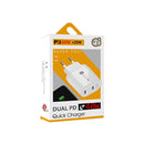 002 40W Dual Port PD USB-C / Type-C Fast Charger for iPhone / iPad Series, EU Plug(White)
