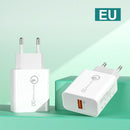 APD-2003 18W QC3.0 Single Port USB Charger with 1m USB to Micro USB Data Cable(EU Plug)