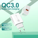 APD-2003 18W QC3.0 Single Port USB Charger with 1m USB to Type-C Data Cable(EU Plug)