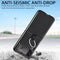 For Samsung Galaxy Z Flip3 5G Litchi Pattern Folding Phone Case with Ring Buckle(Black)