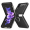 For Samsung Galaxy Z Flip3 5G Litchi Pattern Folding Phone Case with Ring Buckle(Black)
