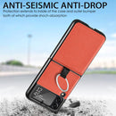 For Samsung Galaxy Z Flip3 5G Litchi Pattern Folding Phone Case with Ring Buckle(Red)