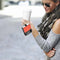 For Samsung Galaxy Z Flip3 5G Litchi Pattern Folding Phone Case with Ring Buckle(Red)