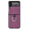 For Samsung Galaxy Z Flip3 5G Litchi Pattern Folding Phone Case with Ring Buckle(Purple)
