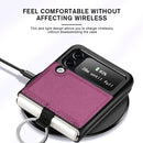 For Samsung Galaxy Z Flip3 5G Litchi Pattern Folding Phone Case with Ring Buckle(Purple)