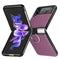 For Samsung Galaxy Z Flip3 5G Litchi Pattern Folding Phone Case with Ring Buckle(Purple)