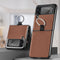 For Samsung Galaxy Z Flip3 5G Litchi Pattern Folding Phone Case with Ring Buckle(Brown)