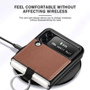 For Samsung Galaxy Z Flip3 5G Litchi Pattern Folding Phone Case with Ring Buckle(Brown)