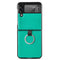 For Samsung Galaxy Z Flip3 5G Litchi Pattern Folding Phone Case with Ring Buckle(Green)
