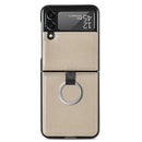 For Samsung Galaxy Z Flip3 5G Litchi Pattern Folding Phone Case with Ring Buckle(Grey)