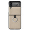 For Samsung Galaxy Z Flip3 5G Litchi Pattern Folding Phone Case with Ring Buckle(Grey)
