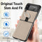 For Samsung Galaxy Z Flip3 5G Litchi Pattern Folding Phone Case with Ring Buckle(Grey)