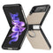 For Samsung Galaxy Z Flip3 5G Litchi Pattern Folding Phone Case with Ring Buckle(Grey)