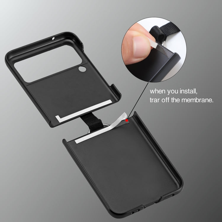 For Samsung Galaxy Z Flip3 5G Litchi Pattern Folding Phone Case with Ring Buckle(Green)