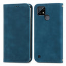 For OPPO Realme C21Y Retro Skin Feel Magnetic Horizontal Flip Leather Case With Holder & Card Slots & Wallet & Photo Frame(Blue)