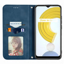 For OPPO Realme C21Y Retro Skin Feel Magnetic Horizontal Flip Leather Case With Holder & Card Slots & Wallet & Photo Frame(Blue)