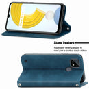 For OPPO Realme C21Y Retro Skin Feel Magnetic Horizontal Flip Leather Case With Holder & Card Slots & Wallet & Photo Frame(Blue)