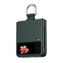 For Samsung Galaxy Z Flip3 5G Skin Feel Folding Phone Case with Drawstring Key Chain(Green)
