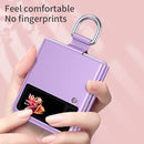For Samsung Galaxy Z Flip3 5G Skin Feel Folding Phone Case with Drawstring Key Chain(Blue)