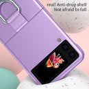 For Samsung Galaxy Z Flip3 5G Skin Feel Folding Phone Case with Drawstring Key Chain(Black)