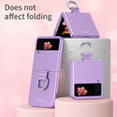 For Samsung Galaxy Z Flip3 5G Skin Feel Folding Phone Case with Drawstring Key Chain(Green)