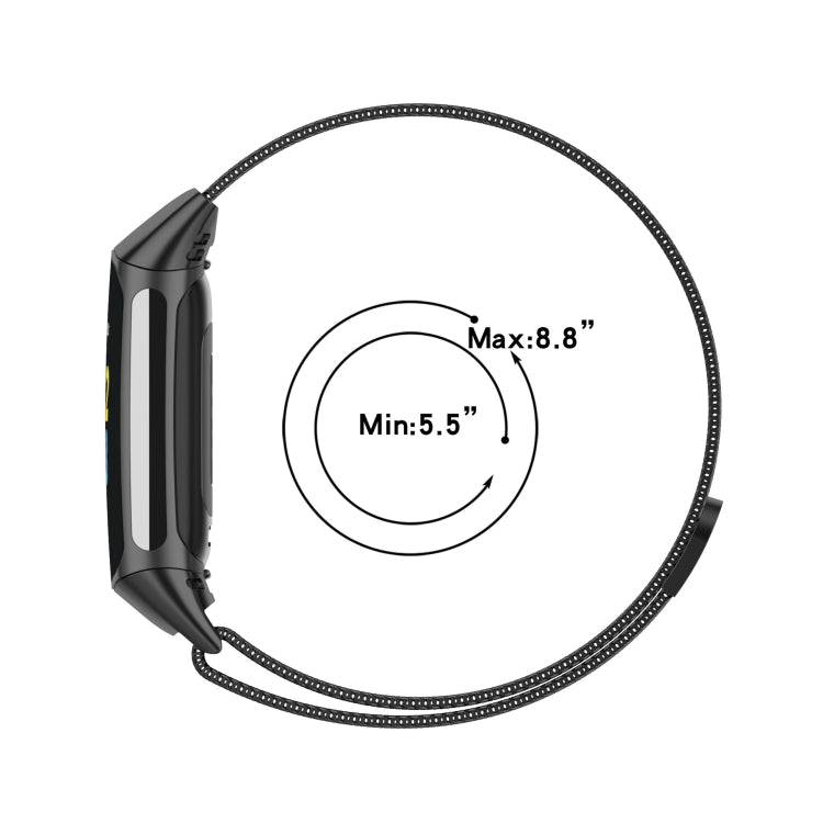 Milano Magnetic Metal Watch Band for Fitbit Charge 5(Silver)
