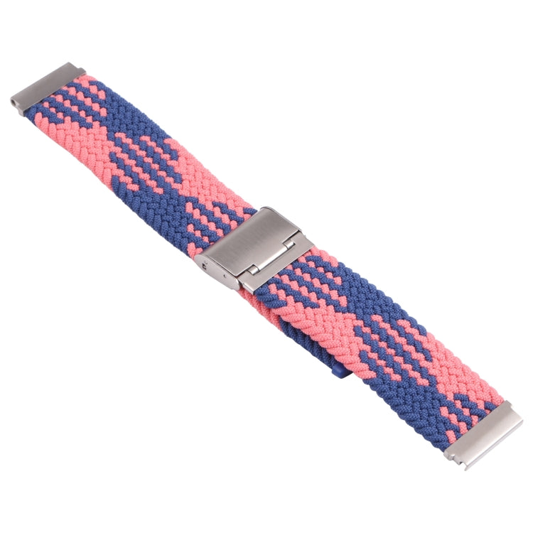 Nylon Braided Metal Buckle Watch Band for Galaxy Watch 4 20mm(Z Blue Pink)