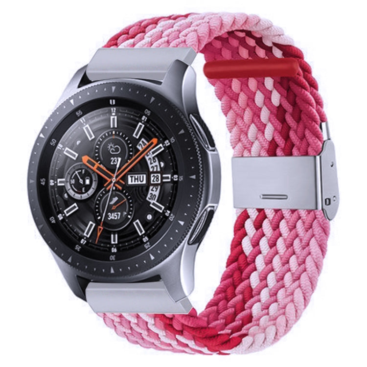 Nylon Braided Metal Buckle Watch Band for Galaxy Watch 4 20mm(Z Red Pink)