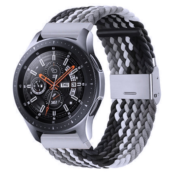 Nylon Braided Metal Buckle Watch Band for Galaxy Watch 4 20mm(Z Black Gray)