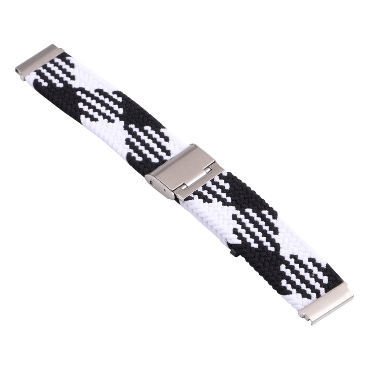 Nylon Braided Metal Buckle Watch Band for Galaxy Watch 4 20mm(Z Black White)