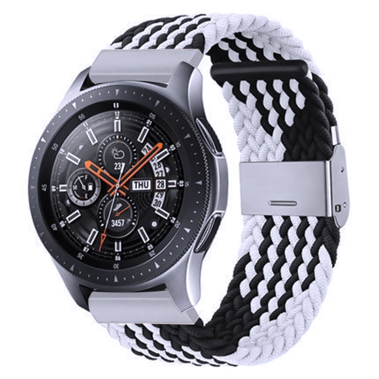 Nylon Braided Metal Buckle Watch Band for Galaxy Watch 4 20mm(Z Black White)
