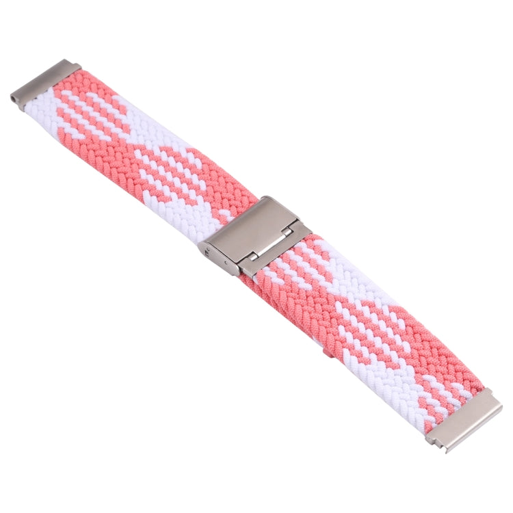 Nylon Braided Metal Buckle Watch Band for Galaxy Watch 4 20mm(Z Pink White)